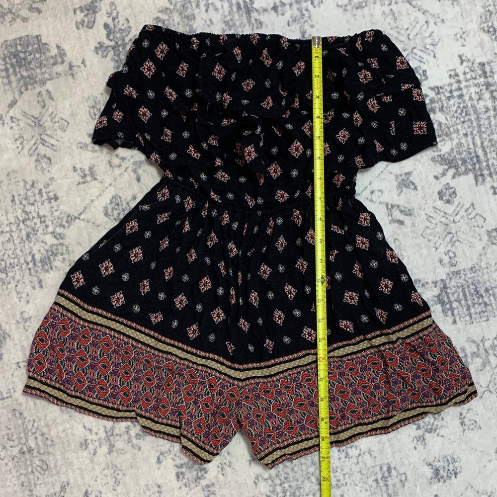 Hollister Black Strapless Patterned Romper XS - Picture 10 of 10